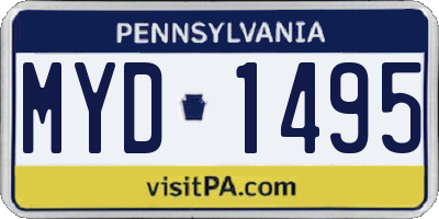 PA license plate MYD1495