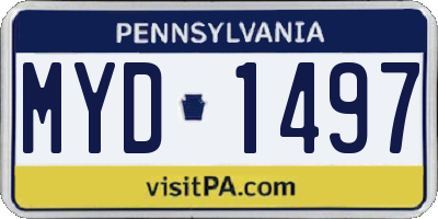 PA license plate MYD1497
