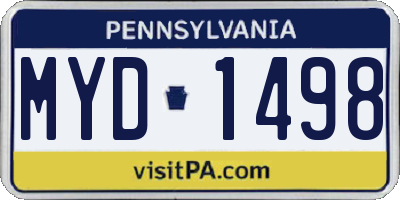 PA license plate MYD1498