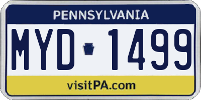 PA license plate MYD1499