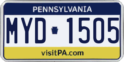 PA license plate MYD1505