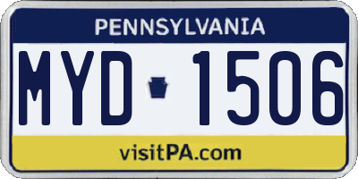 PA license plate MYD1506