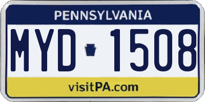 PA license plate MYD1508
