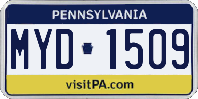PA license plate MYD1509