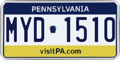 PA license plate MYD1510