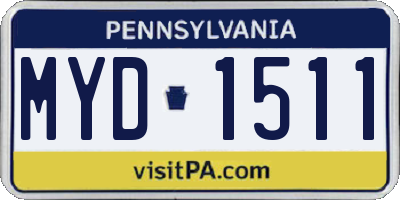 PA license plate MYD1511