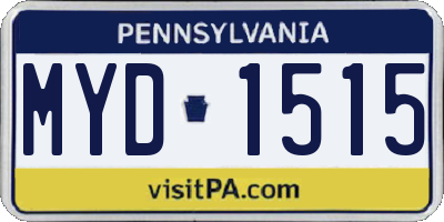 PA license plate MYD1515