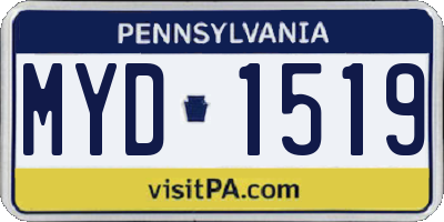 PA license plate MYD1519