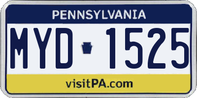 PA license plate MYD1525