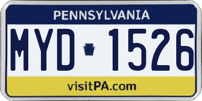 PA license plate MYD1526