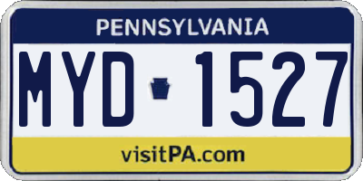 PA license plate MYD1527