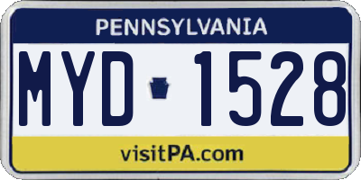 PA license plate MYD1528