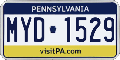 PA license plate MYD1529