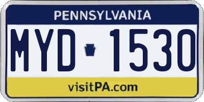 PA license plate MYD1530