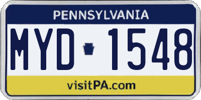 PA license plate MYD1548