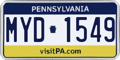 PA license plate MYD1549