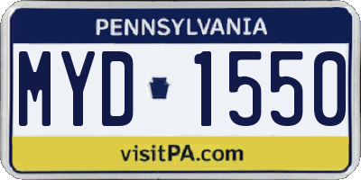 PA license plate MYD1550