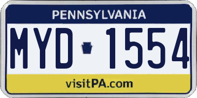PA license plate MYD1554