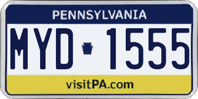 PA license plate MYD1555