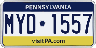 PA license plate MYD1557