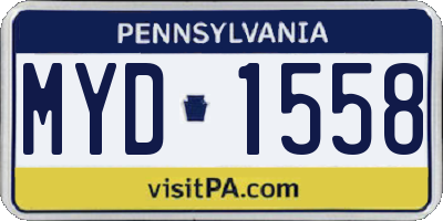 PA license plate MYD1558