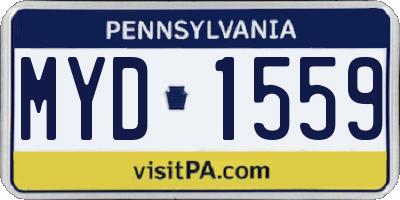 PA license plate MYD1559