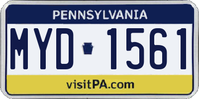 PA license plate MYD1561