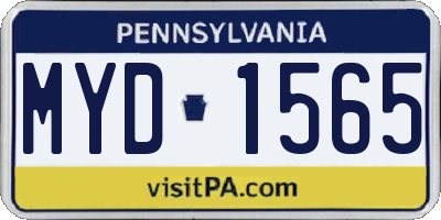 PA license plate MYD1565
