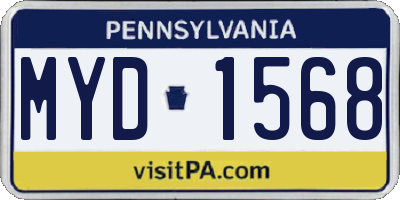 PA license plate MYD1568