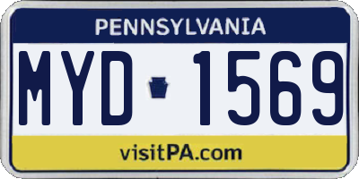 PA license plate MYD1569