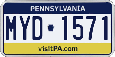 PA license plate MYD1571
