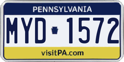 PA license plate MYD1572