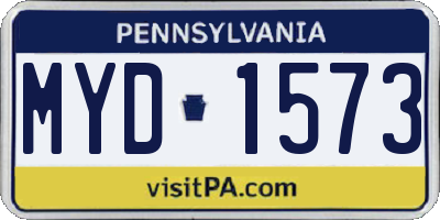 PA license plate MYD1573