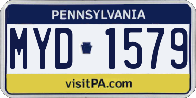 PA license plate MYD1579