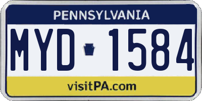 PA license plate MYD1584