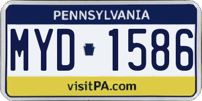 PA license plate MYD1586