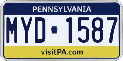 PA license plate MYD1587