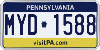 PA license plate MYD1588