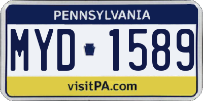 PA license plate MYD1589