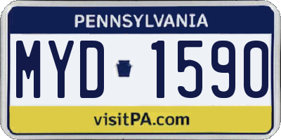 PA license plate MYD1590