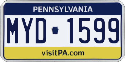 PA license plate MYD1599