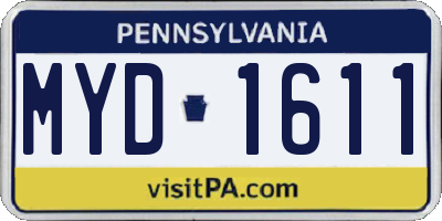PA license plate MYD1611