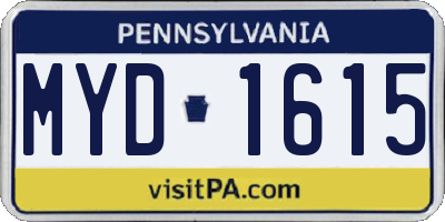 PA license plate MYD1615