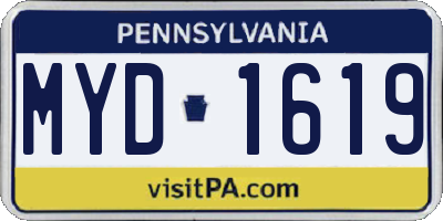 PA license plate MYD1619