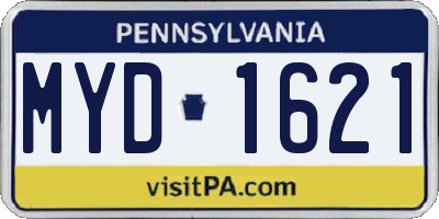 PA license plate MYD1621