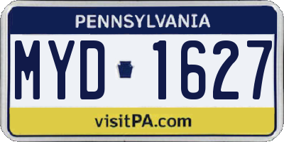 PA license plate MYD1627