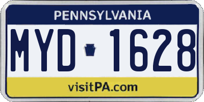 PA license plate MYD1628
