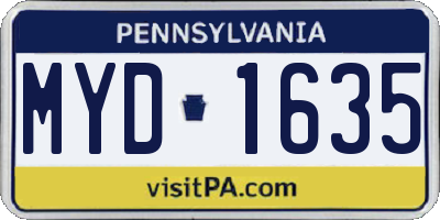 PA license plate MYD1635