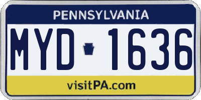 PA license plate MYD1636