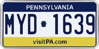 PA license plate MYD1639